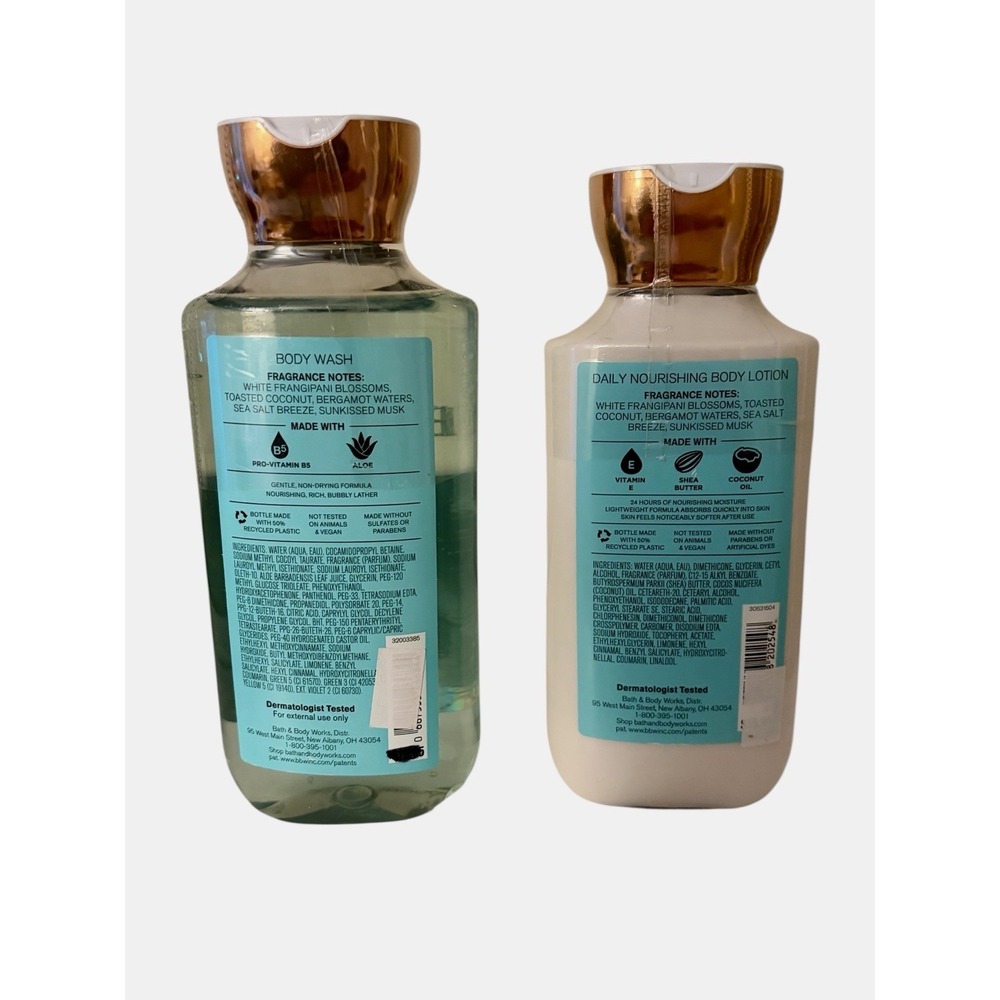 Bath & Body Works AT THE BEACH Body Wash 10oz & Body Lotion 8oz NEW - Picture 2 of 2